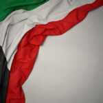 waving national flag of kuwait on a gray background stockpack adobe stock - وظائف مستشفيات الكويت 2024 جميع الجنسيات مطلوب تخصصات متعددة